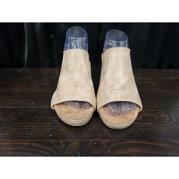 Mootsie Tootsie Tabor Beige Wedge Mule Sandal/Sz. 9M, EUC - Picture 5 of 9